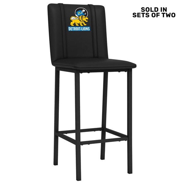 Dreamseat Bar Stool 500 with Detroit Lions Classic Logo, 2PK - XZ500BSDBLK-PSNFL20053A