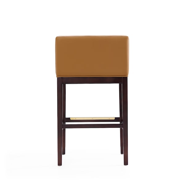 Manhattan Comfort Kingsley Barstool in Camel and Dark Walnut (Set of 2) - 2-BS012-CL