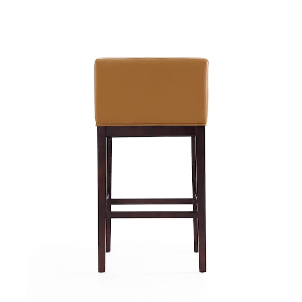 Manhattan Comfort Kingsley Barstool in Camel and Dark Walnut (Set of 2) - 2-BS012-CL