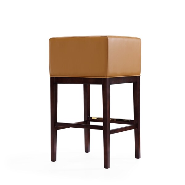 Manhattan Comfort Kingsley Barstool in Camel and Dark Walnut (Set of 2) - 2-BS012-CL