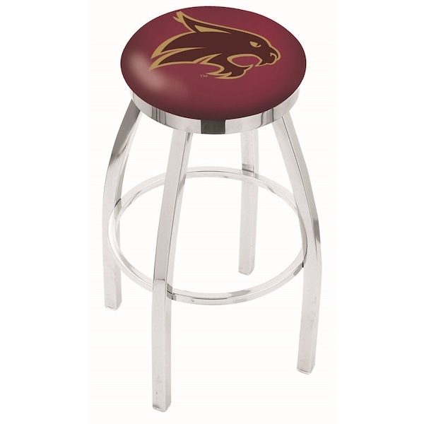 Holland Bar Stool Co 25" Chrome Texas State Swivel Bar Stool, Accent Ring - L8C2C25TEXSST