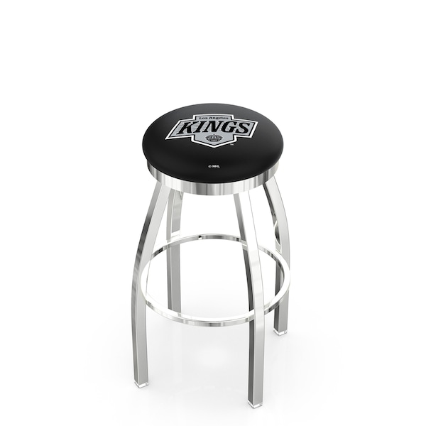 Holland Bar Stool Co 25" Chrome Los Angeles Kings Swivel Bar Stool, Accent Ring - L8C2C25LAKING