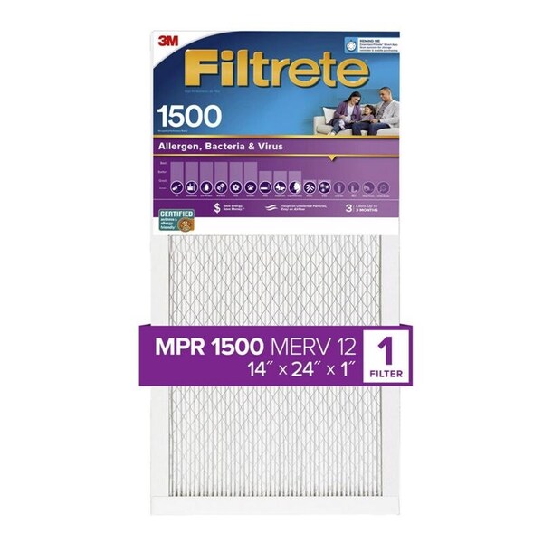 Scotch 14x24x1 Ultra Allergen Pleated Air Filter, MERV 12 - UP23-4