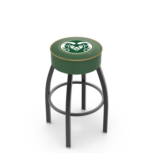 Holland Bar Stool Co 30" 4" Colorado State Cushion Seat, Blk Wrinkle Base Swivel Bar Stool - L8B130COLOST