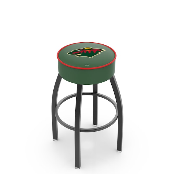Holland Bar Stool Co 25" 4" Minnesota Wild Cushion Seat, Blk Wrinkle Base Swivel Bar Stool - L8B125MINWLD