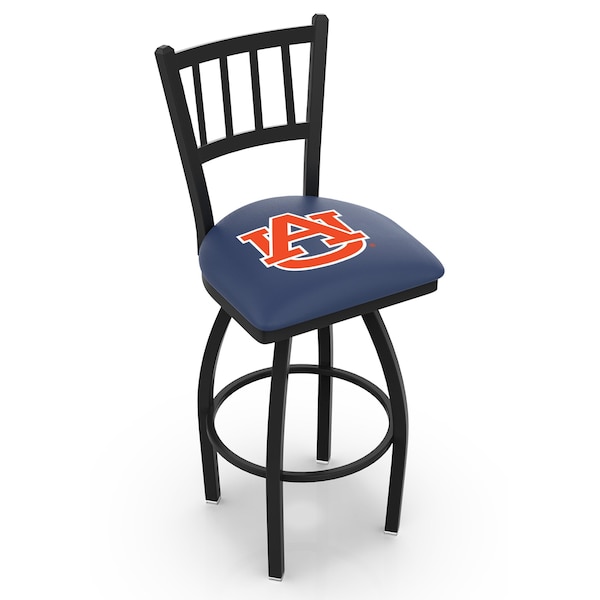 Holland Bar Stool Co 30" Blk Wrinkle Auburn Swivel Bar Stool, Jailhouse Back - L01830AUBURN