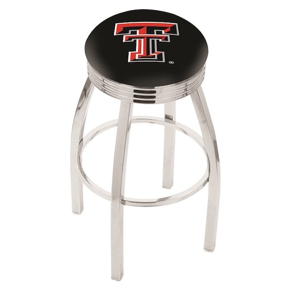 Holland Bar Stool Co 25" Chrome Texas Tech Swivel Bar Stool, Accent Ring - L8C3C25TXTECH