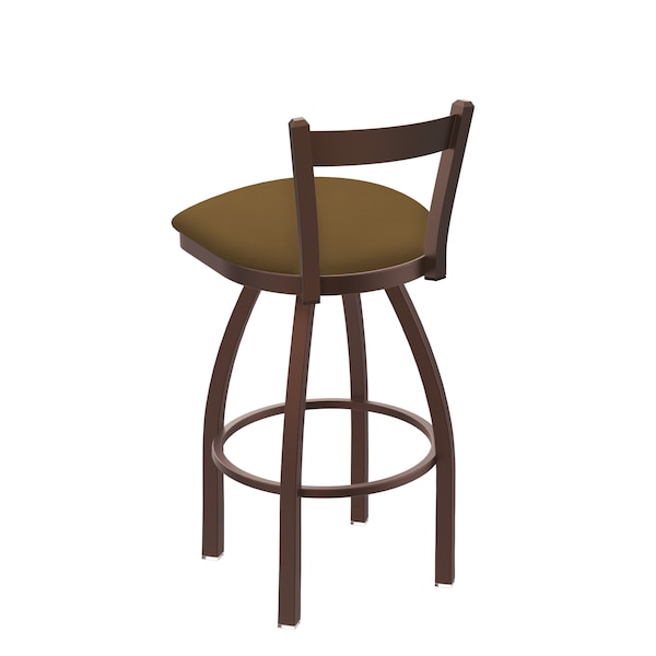Holland Bar Stool Co 30" Low Back Swivel Bar Stool, Bronze Finish, Canter Saddle Seat - 82130BZ012