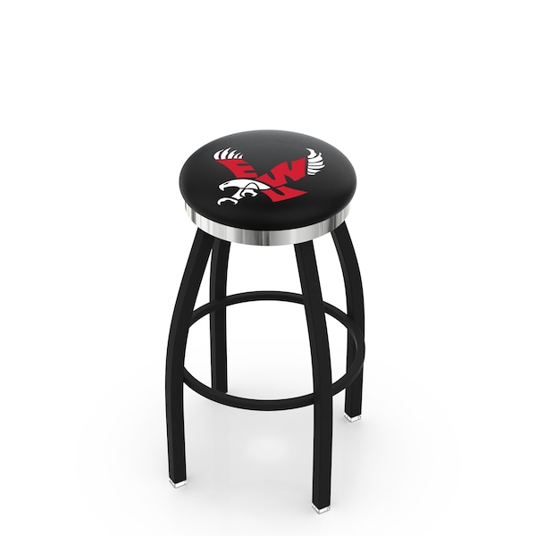 Holland Bar Stool Co 25" Blk Wrinkle Eastern Washington Swivel Bar Stool, Chrome Ring - L8B2C25EASTWA