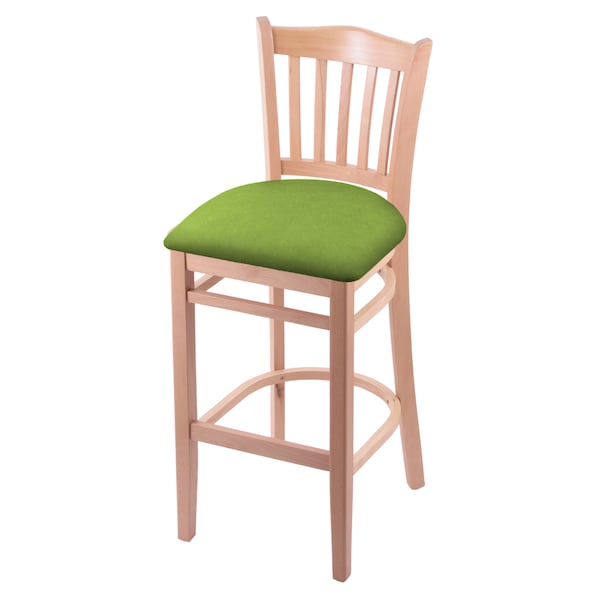 Holland Bar Stool Co 30" Bar Stool, Natural Finish, Canter Kiwi Green Seat - 312030NAT009