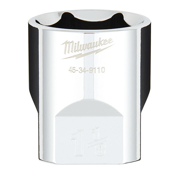 Milwaukee Tool 1/2 in. Drive 1-1/8 in. SAE 6-Point Socket with FOUR FLAT Sides - 45-34-9110