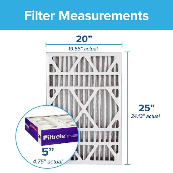 Filtrete Pleated Allergen Air Filter, 12 MERV, Polyester, 20x25x5 - NDP03-5IN-2