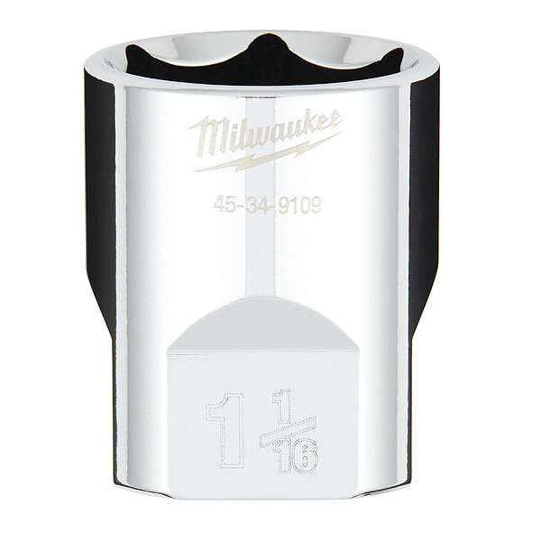 Milwaukee Tool 1/2 in. Drive 1-1/16 in. SAE 6-Point Socket with FOUR FLAT Sides - 45-34-9109
