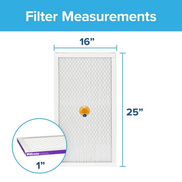 Filtrete Filtrete 16 in. W X 25 in. H X 1 in. D Polypropylene 12 MERV Smart Air Filter 1 pk - S-2001-4