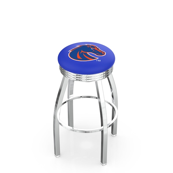 Holland Bar Stool Co 25" Chrome Boise State Swivel Bar Stool, Accent Ring - L8C3C25BOISES
