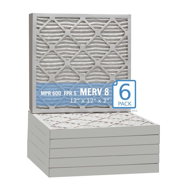 Purolator 12x12x2 Pleated Air Filter, MERV 8, 6 PK - 12X12X2X1 HI (6 PACK)