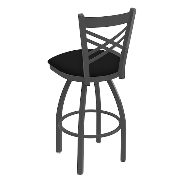 Holland Bar Stool Co 30" Swivel Bar Stool, Pewter Finish, Black Vinyl Seat - 82030PWBLKVINYL