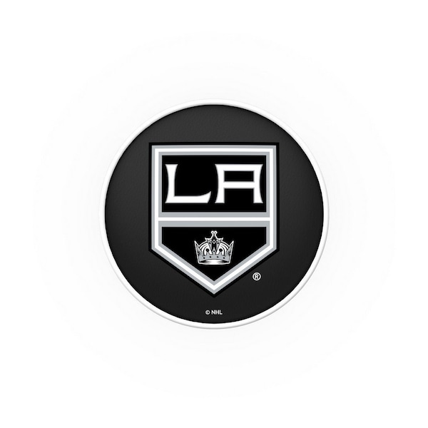 Holland Bar Stool Co 30" Los Angeles Kings Cushion Seat, Blk Wrinkle Base Swivel Bar Stool - L8B130LAKING