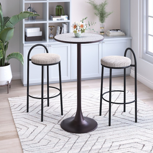 Zuo Modern Sisal Barstool Set Of 2 Beige Tweed - 110097