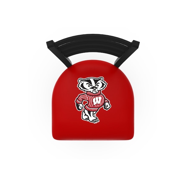 Holland Bar Stool Co 30" Blk Wrinkle Wisconsin "Badger" Swivel Bar Stool, Ladder Back - L01430WI-BDG