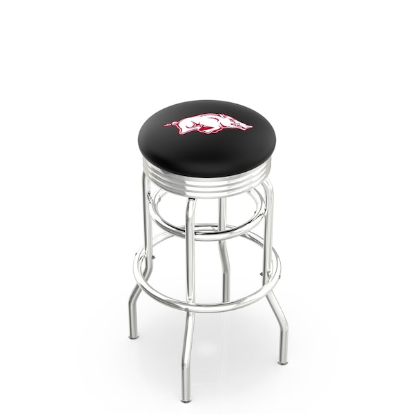 Holland Bar Stool Co 25" Chrome 2-Ring Arkansas Swivel Bar Stool, Accent Ring - L7C3C25ARKNUN
