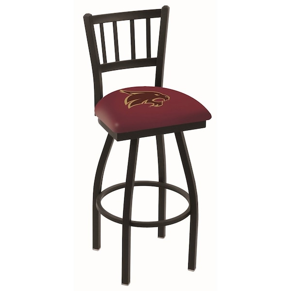 Holland Bar Stool Co 25" Blk Wrinkle Texas State Swivel Bar Stool, Jailhouse Back - L01825TEXSST