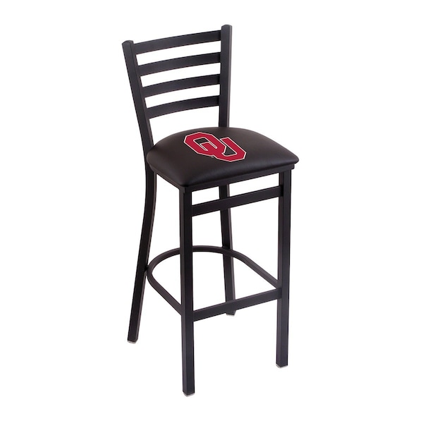 Holland Bar Stool Co 30" Blk Wrinkle Oklahoma Stationary Bar Stool, Ladder Back - L00430OKLHMA