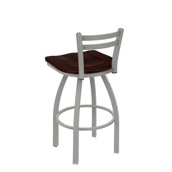 Holland Bar Stool Co 30" Low Back Swivel Bar Stool, Nickel Finish, Dark Cherry Maple Seat - 41130ANDCMPL