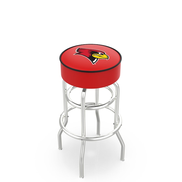Holland Bar Stool Co 25" Illinois State Cushion Seat, 2-Ring Chrome Swivel Bar Stool - L7C125ILLSTU