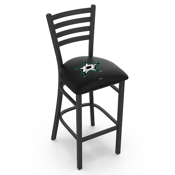 Holland Bar Stool Co 30" Blk Wrinkle Dallas Stars Stationary Bar Stool, Ladder Back - L00430DALSTA