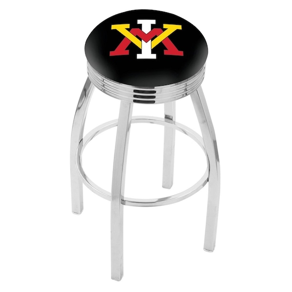 Holland Bar Stool Co 25" Chrome Virginia Military Institute Swivel Bar Stool, Accent Ring - L8C3C25VAMILI