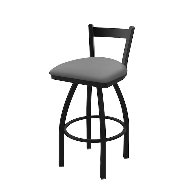 Holland Bar Stool Co 30" Low Back Swivel Bar Stool, Black Wrinkle, Canter Grey Seat - 82130BW007