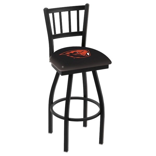 Holland Bar Stool Co 25" Blk Wrinkle Oregon State Swivel Bar Stool, Jailhouse Back - L01825OREGST