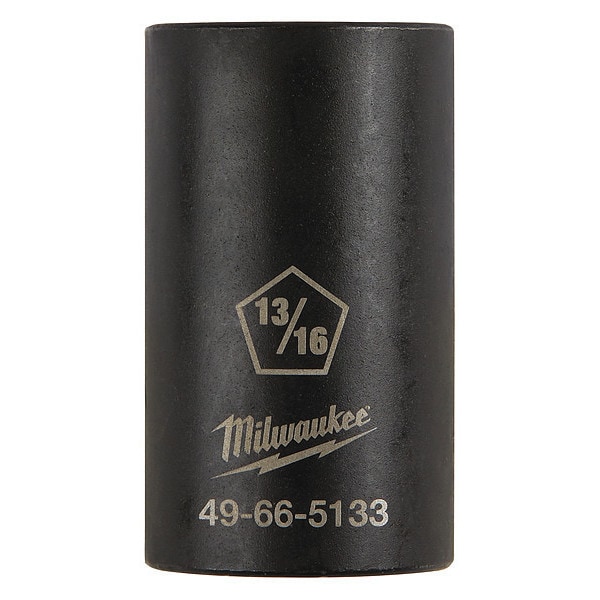 Milwaukee Tool SHOCKWAVE(TM) Lineman's Penta Socket, 1/2 in Drive Size, Pin Detent Hole, Black Oxide - 49-66-5133