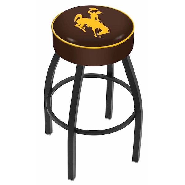 Holland Bar Stool Co 25" 4" Wyoming Cushion Seat, Blk Wrinkle Base Swivel Bar Stool - L8B125WYMNG
