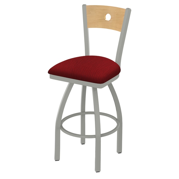 Holland Bar Stool Co 30" Swivel Counter Stool, Nickel Finish, Nat Back, Graph Ruby Seat - 83030ANNATMPLB016