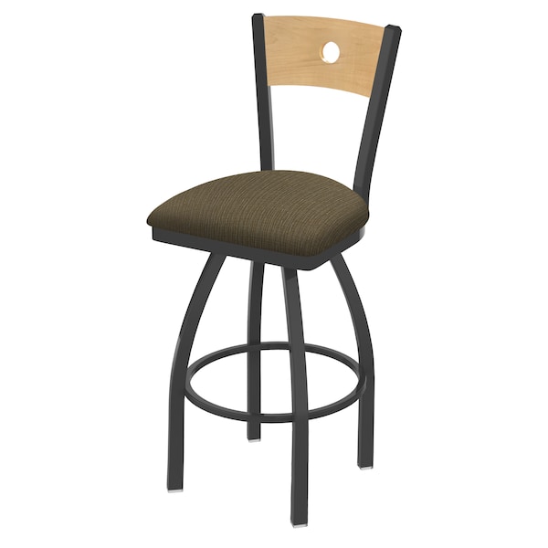 Holland Bar Stool Co 30" Swivel Counter Stool, Bronze Finish, Nat Back, Graph Cork Seat - 83030PWNATMPLB017