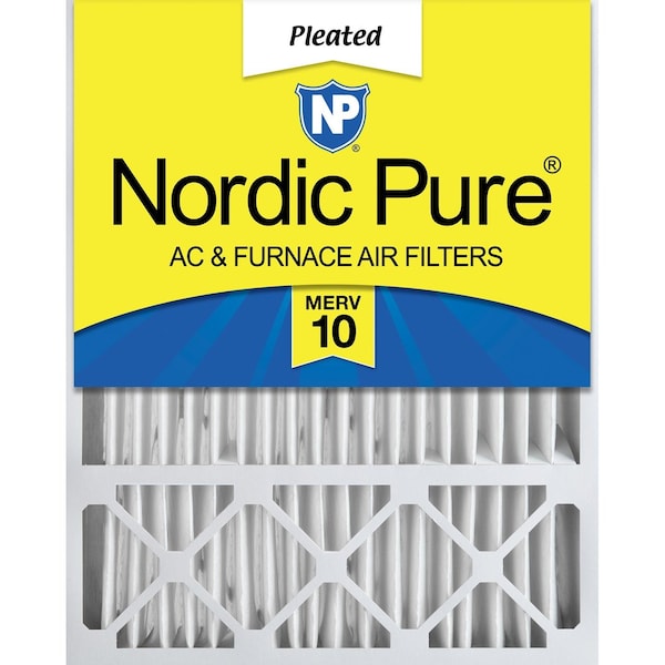 Nordic Pure 20x25x5 Pleated Air Filter, High Capacity, Electrostatically Charged Synthetic Media, MERV 10 - 20X25X5LXREDM10-1