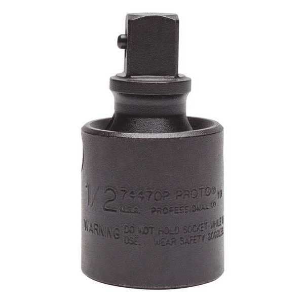 Proto Impact Universal Joint, 1/2 in Output Drive Size, Square, Black Oxide, 2-5/8 in Overall Length, SAE - J74470P
