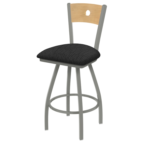 Holland Bar Stool Co 30" Swivel Counter Stool, SS Finish, Nat Back, Graph Coal Seat - 83036ANNATMPLB018