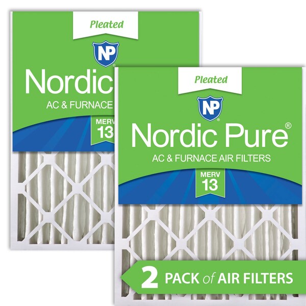 Nordic Pure 18x24x4 Pleated Air Filter, High Capacity, Electrostatically Charged Synthetic Media, MERV 13, 2 PK - 18X24X4M13-2