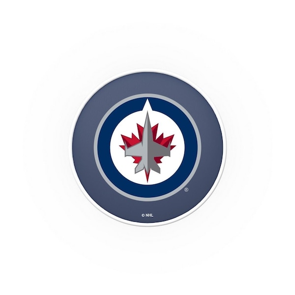 Holland Bar Stool Co 30" 4" Winnipeg Jets Cushion Seat, Blk Wrinkle Base Swivel Bar Stool - L8B130WINJET