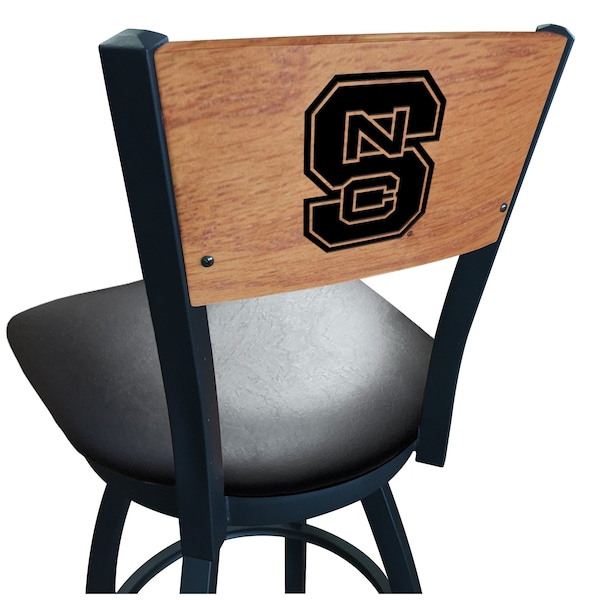 Holland Bar Stool Co 30" Blk Wrinkle North Carolina State Swivel Bar Stool, Engraved Back - L03830BWMEDMPLANCARSTBLKVINYL