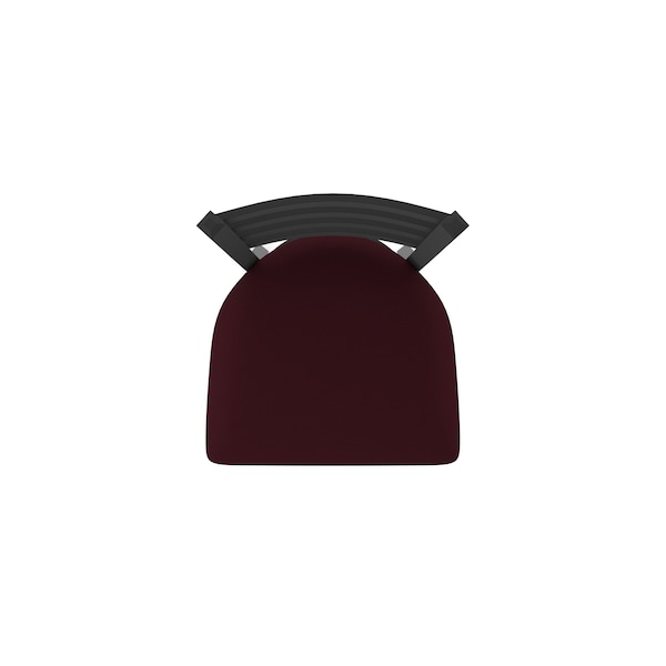 Holland Bar Stool Co 30" Stationary Bar Stool, Black Wrinkle, Canter Bordeaux Seat - 40030BW005