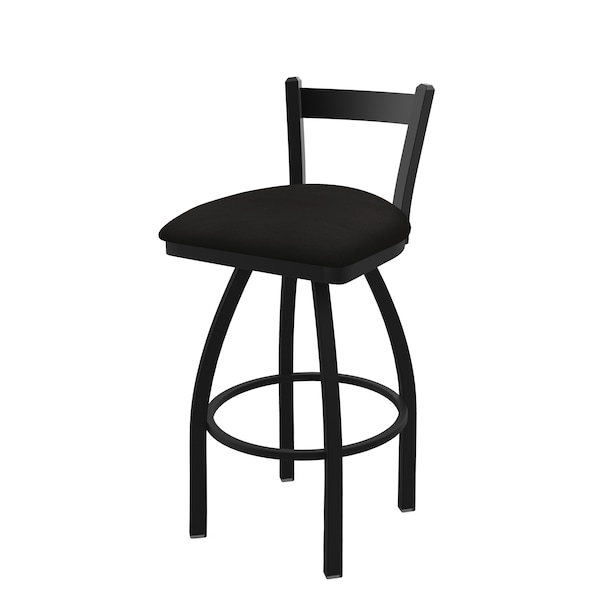Holland Bar Stool Co 30" Low Back Swivel Bar Stool, Black Wrinkle, Canter Espresso Seat - 82130BW003