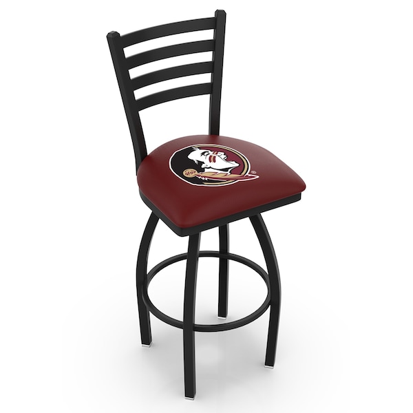 Holland Bar Stool Co 30" Blk Wrinkle Florida State Head Swivel Bar Stool, Ladder Back - L01430FSU-HD