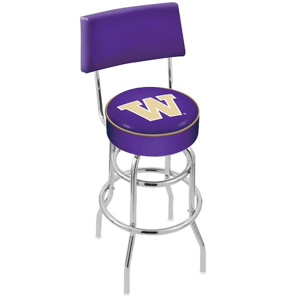 Holland Bar Stool Co 25" Chrome 2-Ring Washington Swivel Bar Stool, Back - L7C425WASHUN
