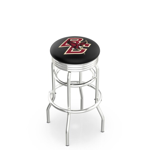 Holland Bar Stool Co 25" Chrome 2-Ring Boston College Swivel Bar Stool, Accent Ring - L7C3C25BOSTNC