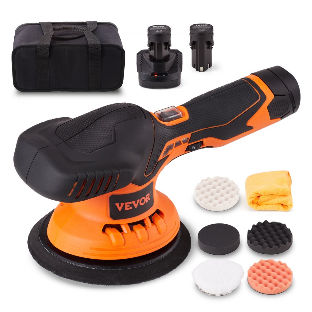 VEVOR Car Polisher Buffer Cordless Dual Action Polishing Machine 6" 2PCS Battery - RMJQ62110220VJO3VV5