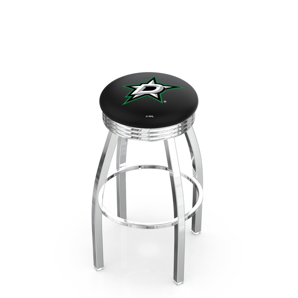 Holland Bar Stool Co 30" Chrome Dallas Stars Swivel Bar Stool, Accent Ring - L8C3C30DALSTA